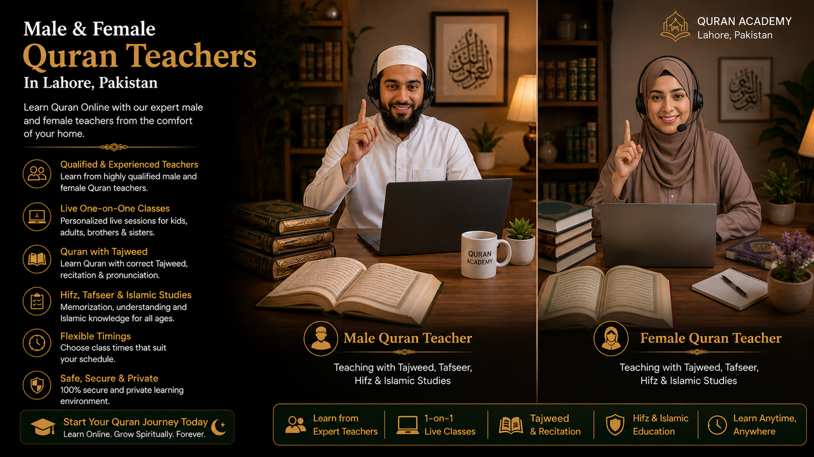 Quran teacher teaching student