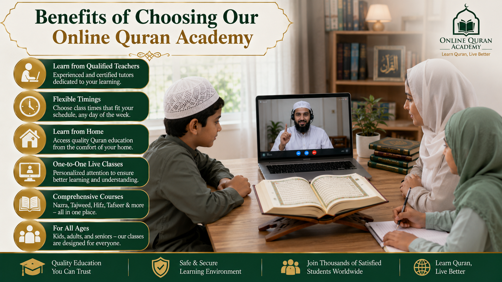 Quran course learning environment with digital technology