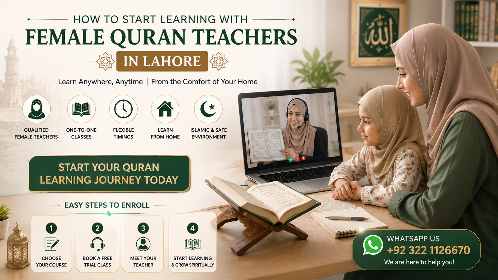 Quran study session with female tutor